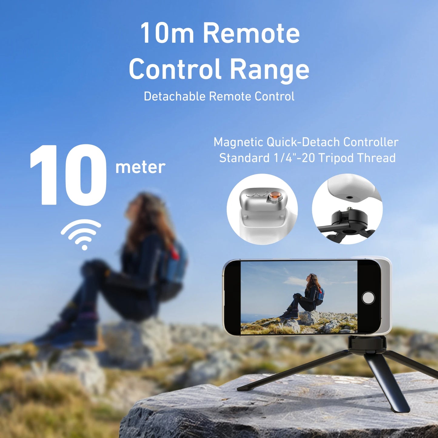 TELESIN Magnetic Phone Camera Shoot Hand Grip Phone Holder Shooting Aid Remote Control Handle for Iphone HUAWEI SAMSUNG Phone