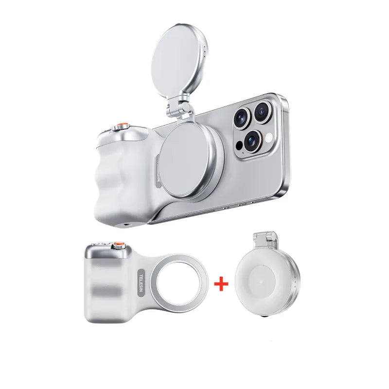TELESIN Magnetic Phone Camera Shoot Hand Grip Phone Holder Shooting Aid Remote Control Handle for Iphone HUAWEI SAMSUNG Phone